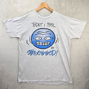 Vintage Mood Tees Shirt OSFA Today I Feel Stressed‎ Out Of Contol 90s Funny